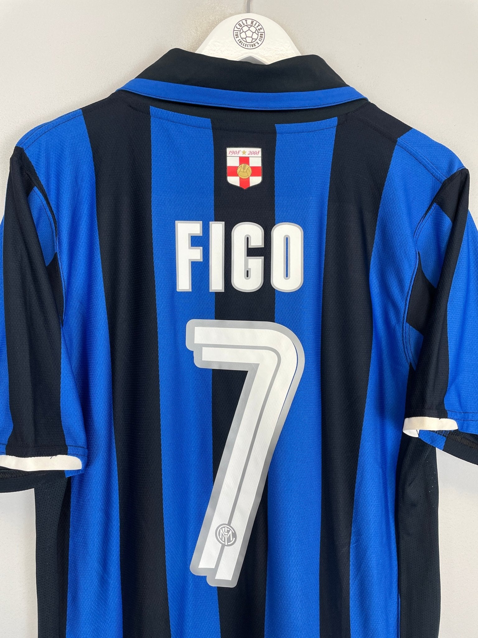 Shop 2007/08 INTER MILAN FIGO #7 *CENTENARY* HOME SHIRT (M) NIKE, classic football shirts, vintage football shirts & retro soccer jerseys at Cult Kits