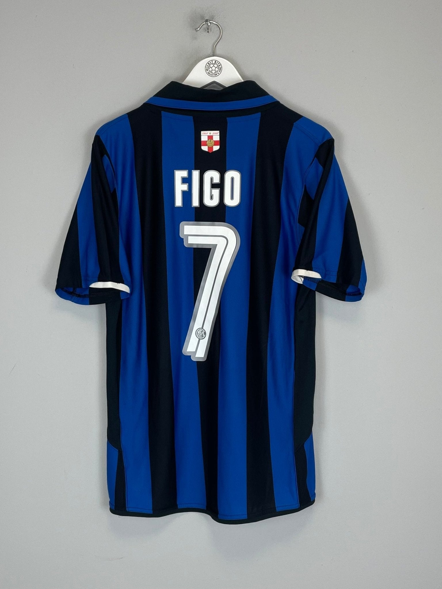 Shop 2007/08 INTER MILAN FIGO #7 *CENTENARY* HOME SHIRT (M) NIKE, classic football shirts, vintage football shirts & retro soccer jerseys at Cult Kits