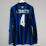 Shop 2007/08 INTER MILAN J.ZANETTI #4 L/S *CENTENARY* HOME SHIRT (L) NIKE, classic football shirts, vintage football shirts & retro soccer jerseys at Cult Kits