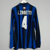 Shop 2007/08 INTER MILAN J.ZANETTI #4 L/S *CENTENARY* HOME SHIRT (L) NIKE, classic football shirts, vintage football shirts & retro soccer jerseys at Cult Kits