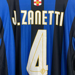 Shop 2007/08 INTER MILAN J.ZANETTI #4 L/S *CENTENARY* HOME SHIRT (L) NIKE, classic football shirts, vintage football shirts & retro soccer jerseys at Cult Kits