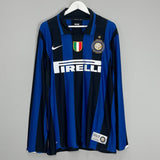 Shop 2007/08 INTER MILAN J.ZANETTI #4 L/S *CENTENARY* HOME SHIRT (L) NIKE, classic football shirts, vintage football shirts & retro soccer jerseys at Cult Kits