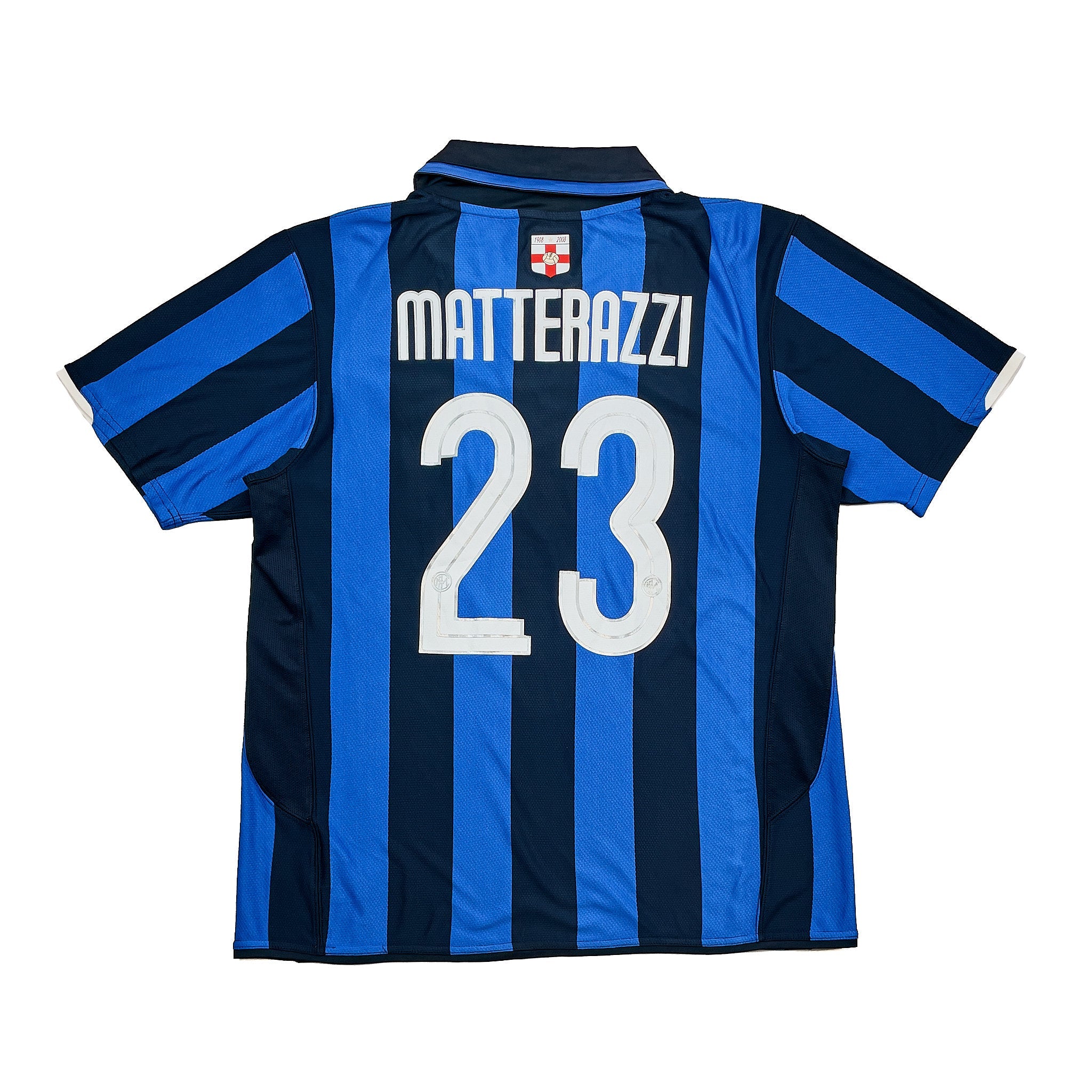 Buy 2007/08 Inter Milan Matterazzi 23 Centenary Home Shirt (L) Nike ~ Free worldwide shipping ~ Authentic Vintage Football Shirts from Cult Kits