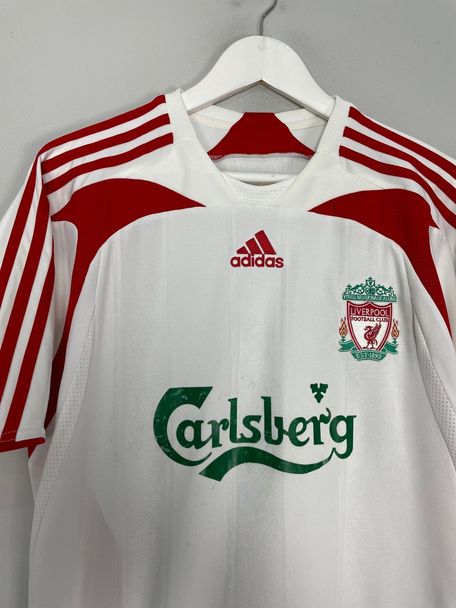 Shop 2007/08 LIVERPOOL GERRARD #8 AWAY SHIRT (M) ADIDAS, classic football shirts, vintage football shirts & retro soccer jerseys at Cult Kits