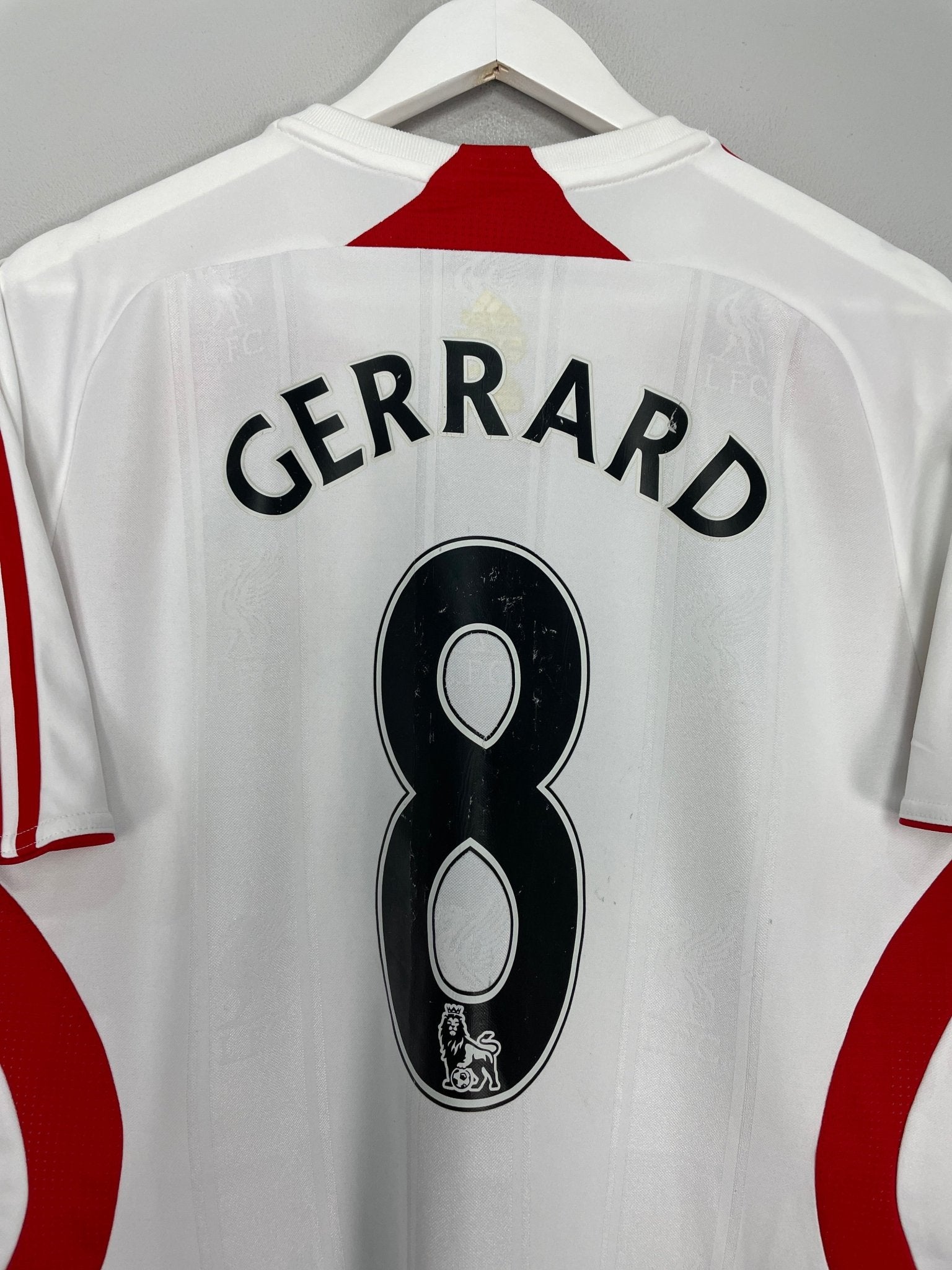 Shop 2007/08 LIVERPOOL GERRARD #8 AWAY SHIRT (M) ADIDAS, classic football shirts, vintage football shirts & retro soccer jerseys at Cult Kits