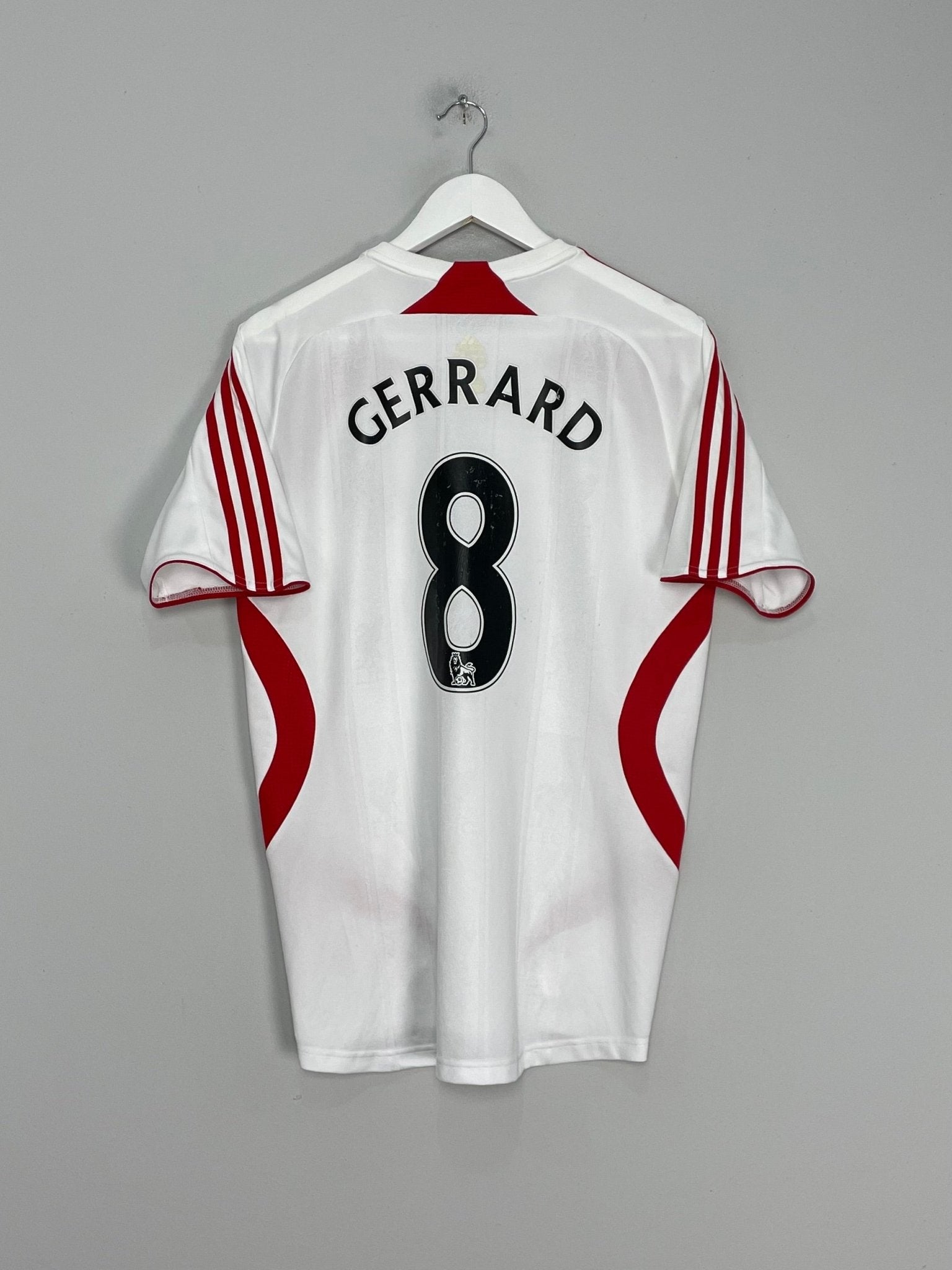 Shop 2007/08 LIVERPOOL GERRARD #8 AWAY SHIRT (M) ADIDAS, classic football shirts, vintage football shirts & retro soccer jerseys at Cult Kits