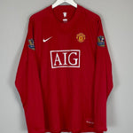 2007/08 MANCHESTER UNITED FABIO 21 L/S HOME SHIRT (XXL) NIKE - Cult Kits - XXL - Buy Vintage Football Shirts, Authentic Retro Football Shirts For Sale, Classic Football Shirts & Soccer Jersey
