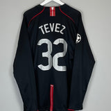 2007/08 MANCHESTER UNITED TEVEZ 32 L/S C/L AWAY SHIRT (XXL) NIKE - Cult Kits - XXL - Buy Vintage Football Shirts, Authentic Retro Football Shirts For Sale, Classic Football Shirts & Soccer Jersey