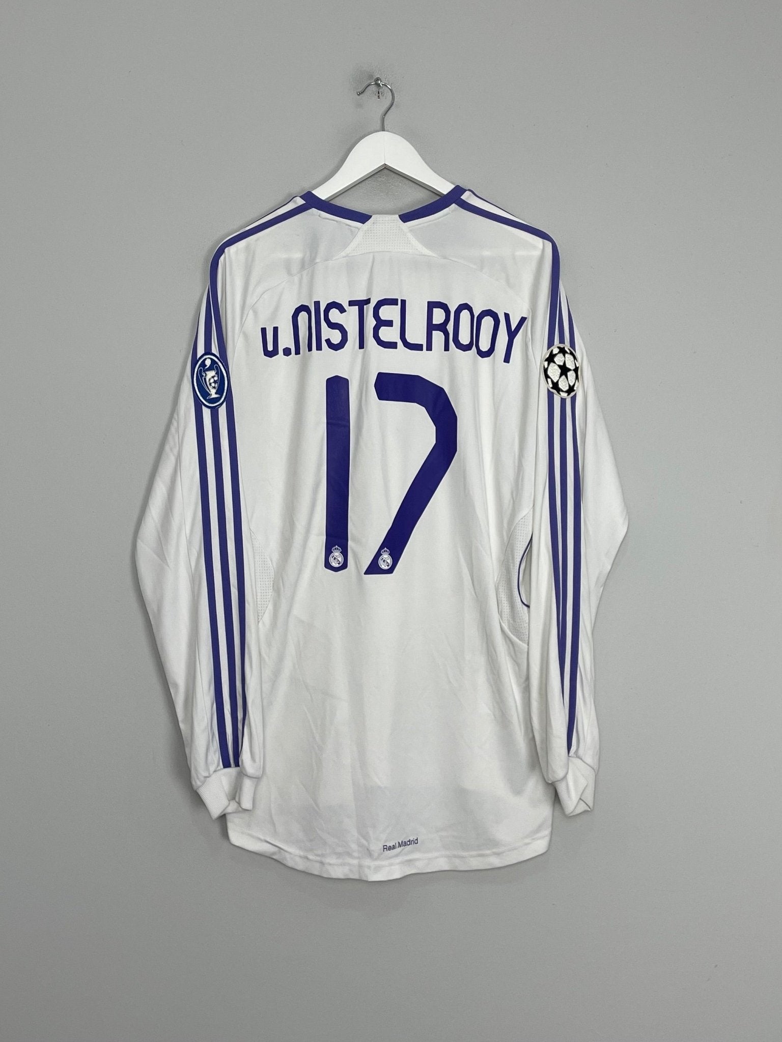 Shop 2007/08 REAL MADRID V.NISTELROOY #12 L/S C/L HOME SHIRT (L) ADIDAS, classic football shirts, vintage football shirts & retro soccer jerseys at Cult Kits