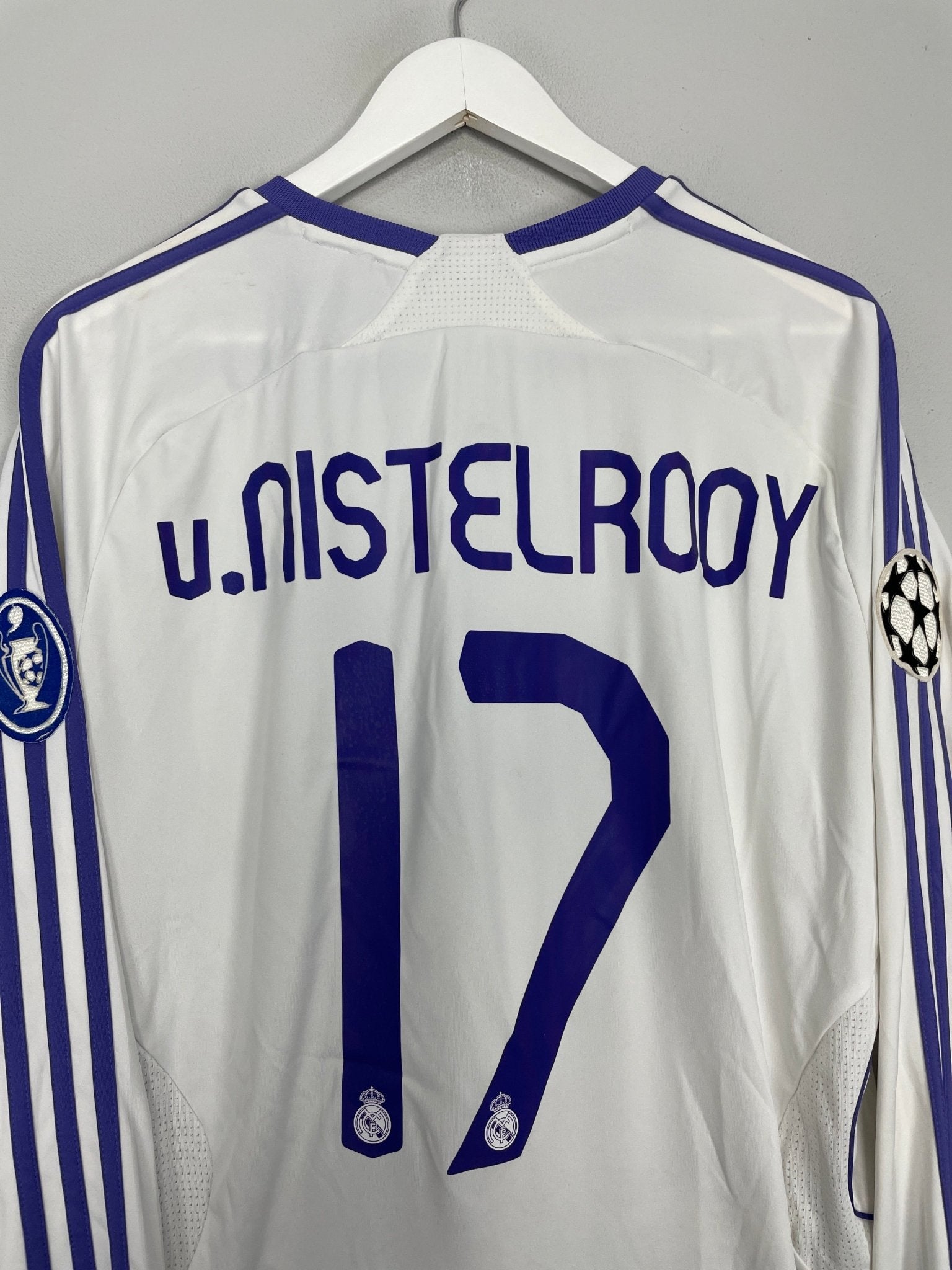 Shop 2007/08 REAL MADRID V.NISTELROOY #12 L/S C/L HOME SHIRT (L) ADIDAS, classic football shirts, vintage football shirts & retro soccer jerseys at Cult Kits