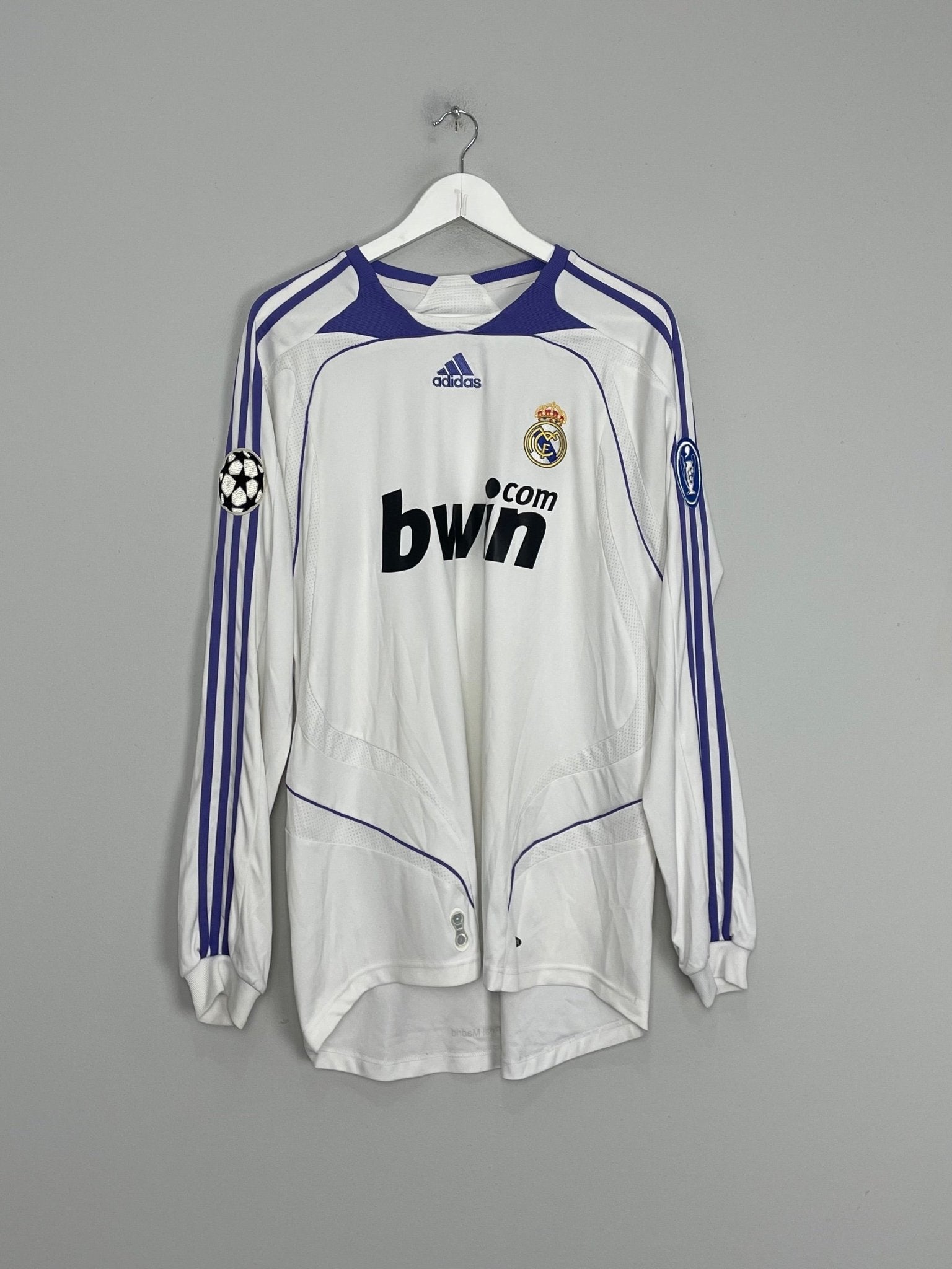 Shop 2007/08 REAL MADRID V.NISTELROOY #12 L/S C/L HOME SHIRT (L) ADIDAS, classic football shirts, vintage football shirts & retro soccer jerseys at Cult Kits