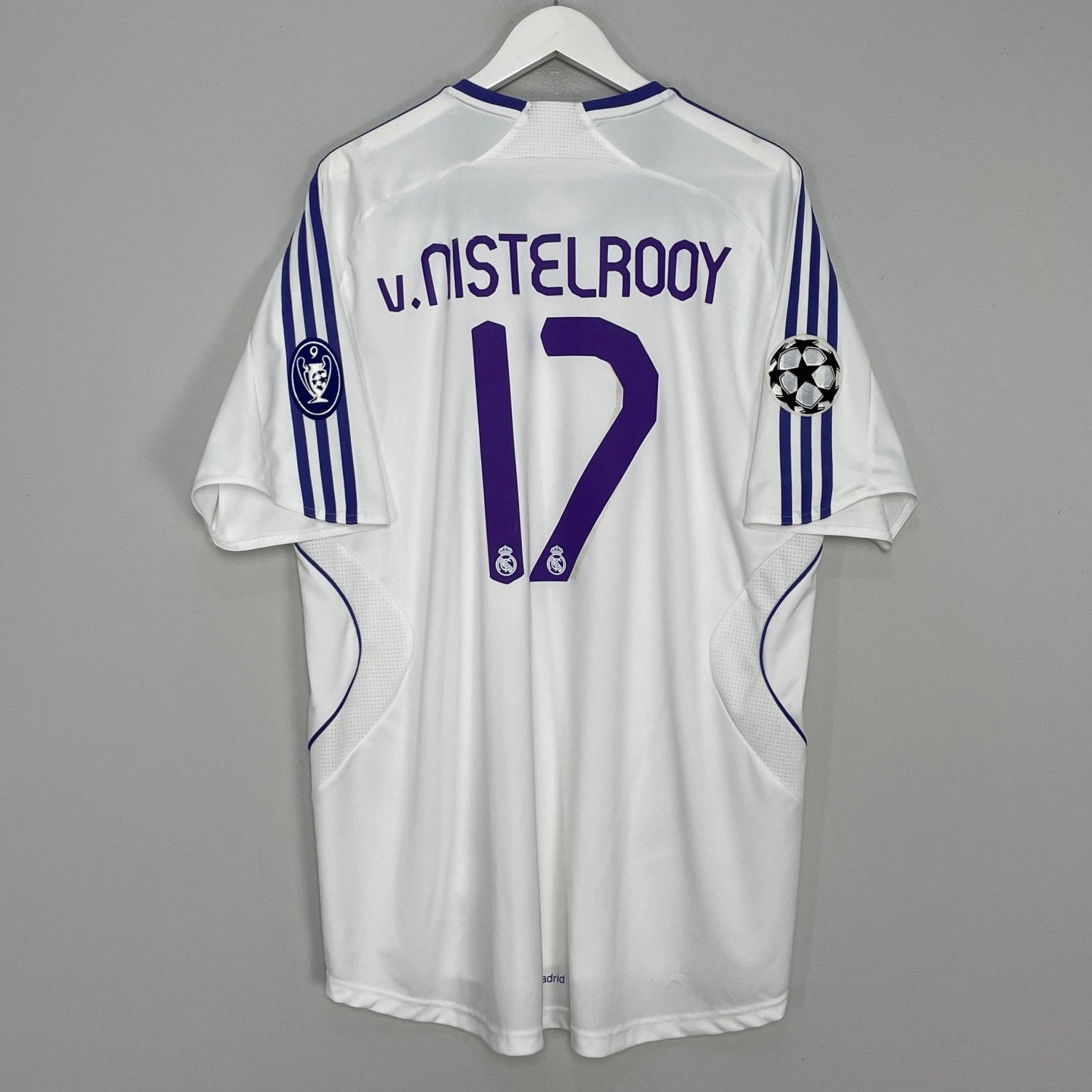 Shop 2007/08 REAL MADRID V.NISTELROOY #17 C/L HOME SHIRT (XL) ADIDAS, classic football shirts, vintage football shirts & retro soccer jerseys at Cult Kits
