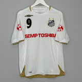 Shop 2007/08 SANTOS #9 HOME SHIRT (S) UMBRO, classic football shirts, vintage football shirts & retro soccer jerseys at Cult Kits