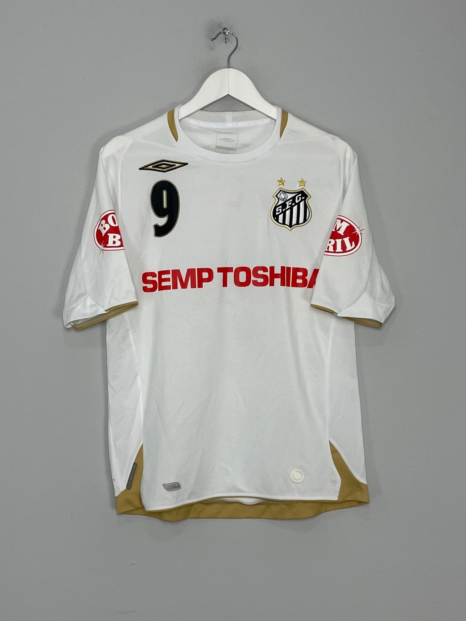 Shop 2007/08 SANTOS #9 HOME SHIRT (S) UMBRO, classic football shirts, vintage football shirts & retro soccer jerseys at Cult Kits