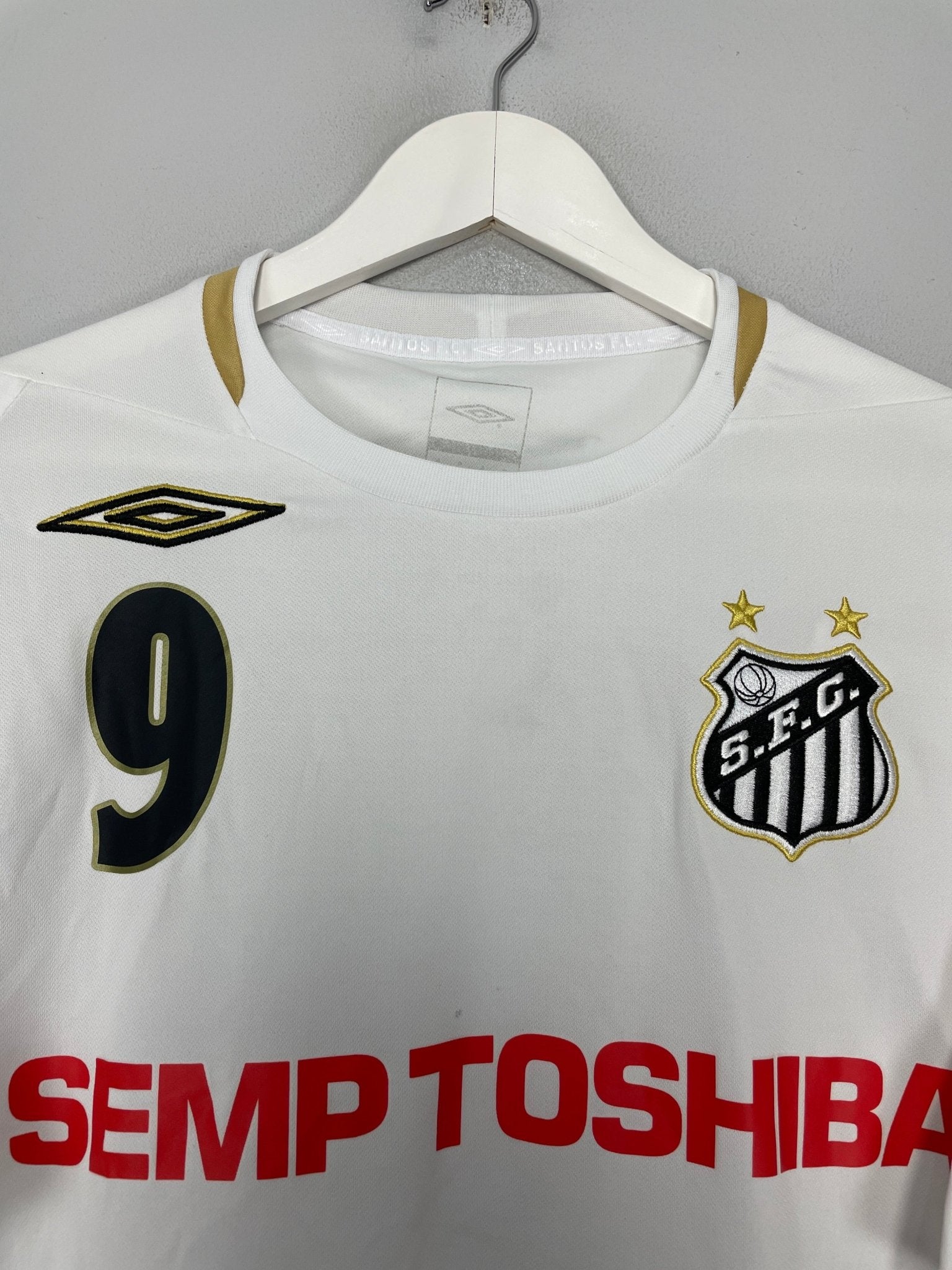 Shop 2007/08 SANTOS #9 HOME SHIRT (S) UMBRO, classic football shirts, vintage football shirts & retro soccer jerseys at Cult Kits