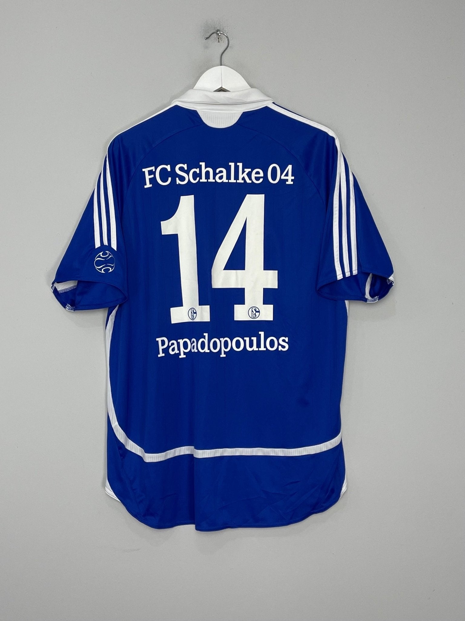 Shop 2007/08 SCHALKE PAPADOPOULOS #14 HOME SHIRT (XL) ADIDAS, classic football shirts, vintage football shirts & retro soccer jerseys at Cult Kits