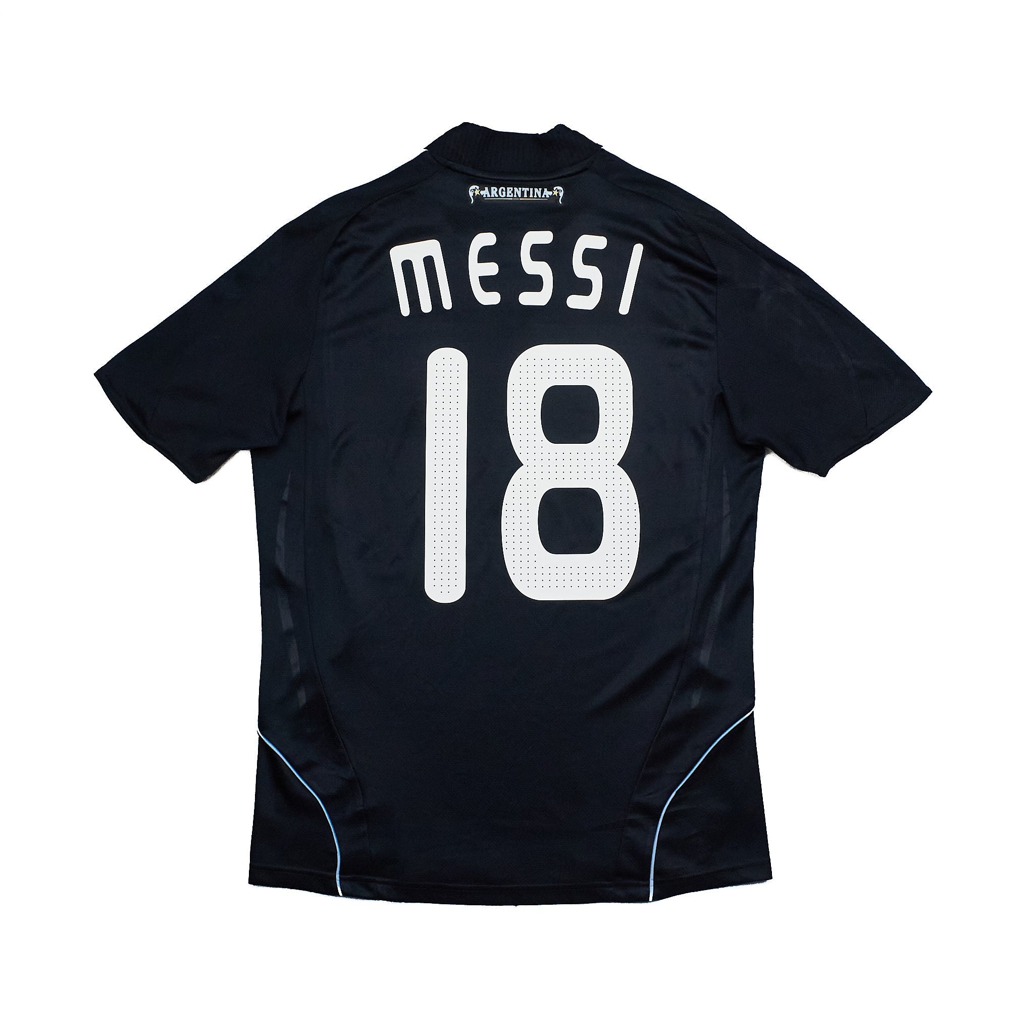 Buy 2007/09 Argentina Messi 18 Away Shirt (S) Adidas ~ Free worldwide shipping ~ Authentic Vintage Football Shirts from Cult Kits