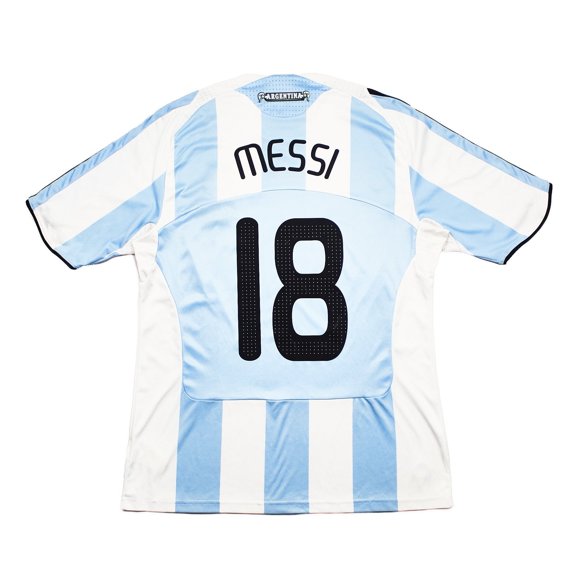 Buy 2007/09 Argentina Messi 18 Home Shirt (L) Adidas ~ Free worldwide shipping ~ Authentic Vintage Football Shirts from Cult Kits