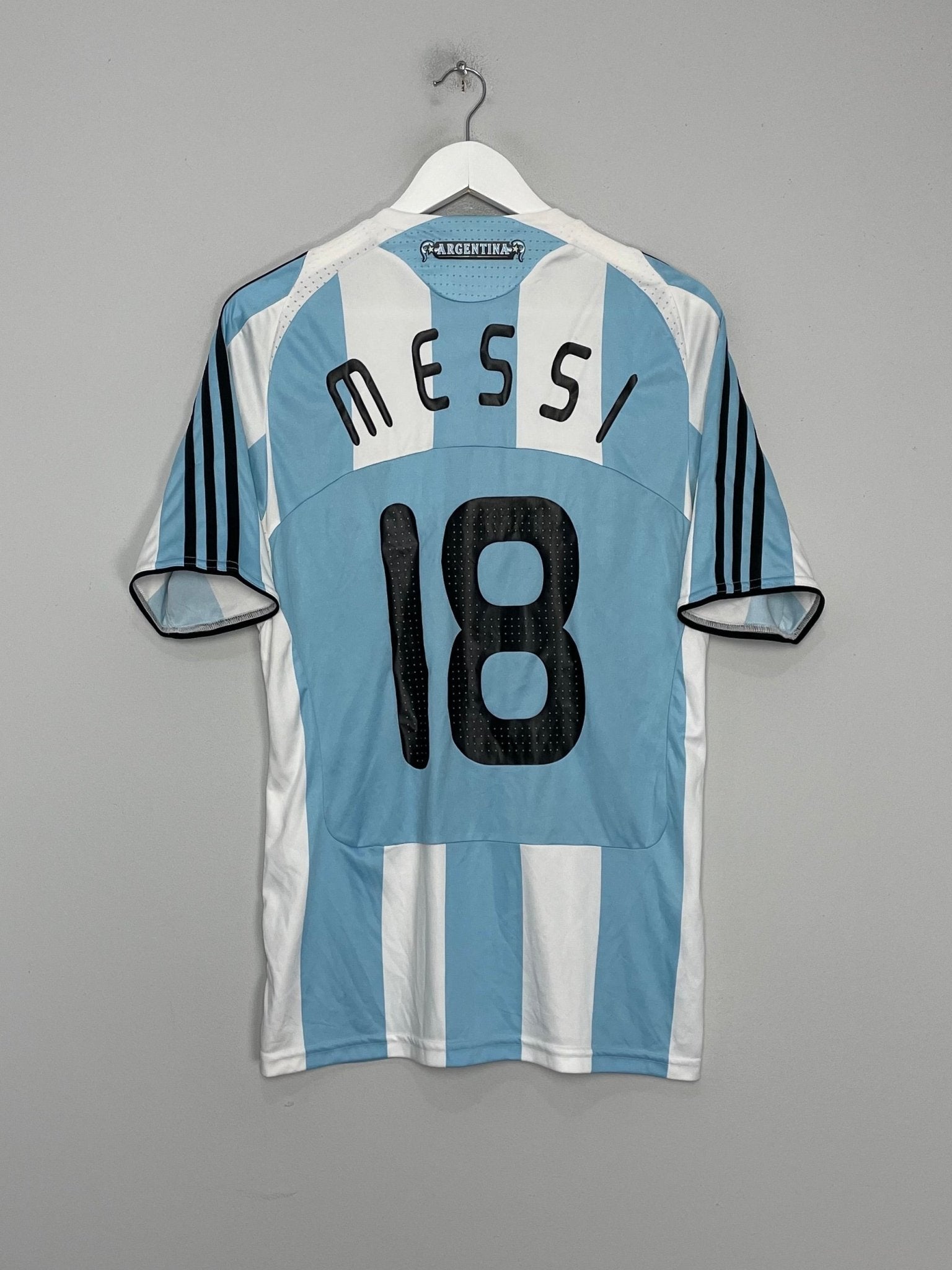 Shop 2007/09 ARGENTINA MESSI #18 HOME SHIRT (M) ADIDAS, classic football shirts, vintage football shirts & retro soccer jerseys at Cult Kits
