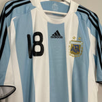 Shop 2007/09 ARGENTINA MESSI #18 HOME SHIRT (XL) ADIDAS, classic football shirts, vintage football shirts & retro soccer jerseys at Cult Kits