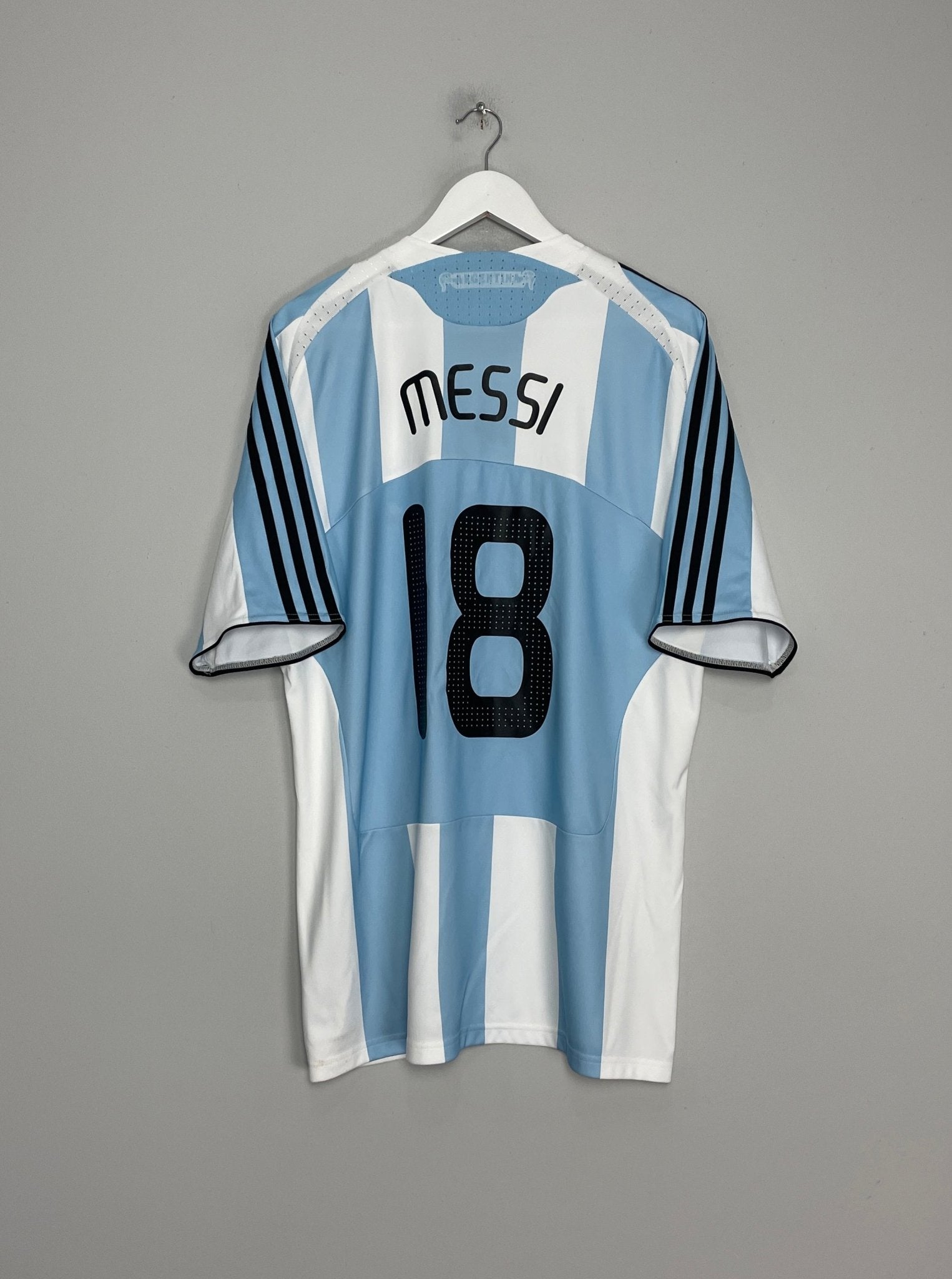 Shop 2007/09 ARGENTINA MESSI #18 HOME SHIRT (XL) ADIDAS, classic football shirts, vintage football shirts & retro soccer jerseys at Cult Kits