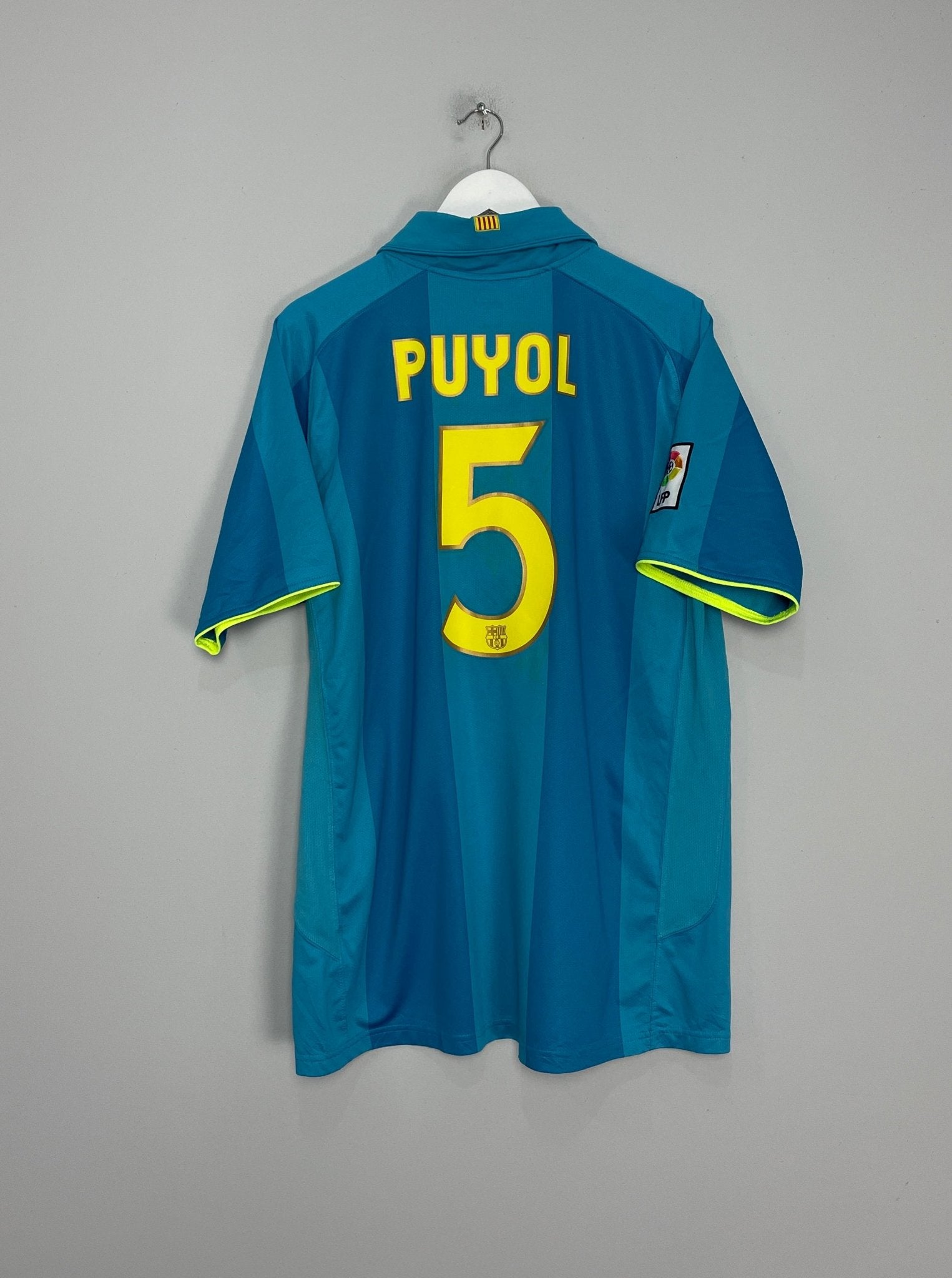 Shop 2007/09 BARCELONA PUYOL #5 AWAY SHIRT (XL) NIKE, classic football shirts, vintage football shirts & retro soccer jerseys at Cult Kits