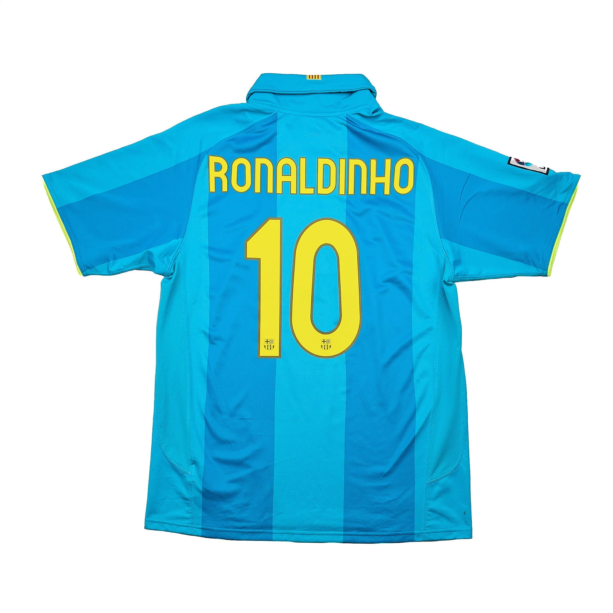 Buy 2007/09 Barcelona Ronaldinho 10 Away Shirt (L) Nike ~ Free worldwide shipping ~ Authentic Vintage Football Shirts from Cult Kits