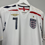 Shop 2007/09 ENGLAND BECKHAM #7 HOME SHIRT (M) UMBRO, classic football shirts, vintage football shirts & retro soccer jerseys at Cult Kits