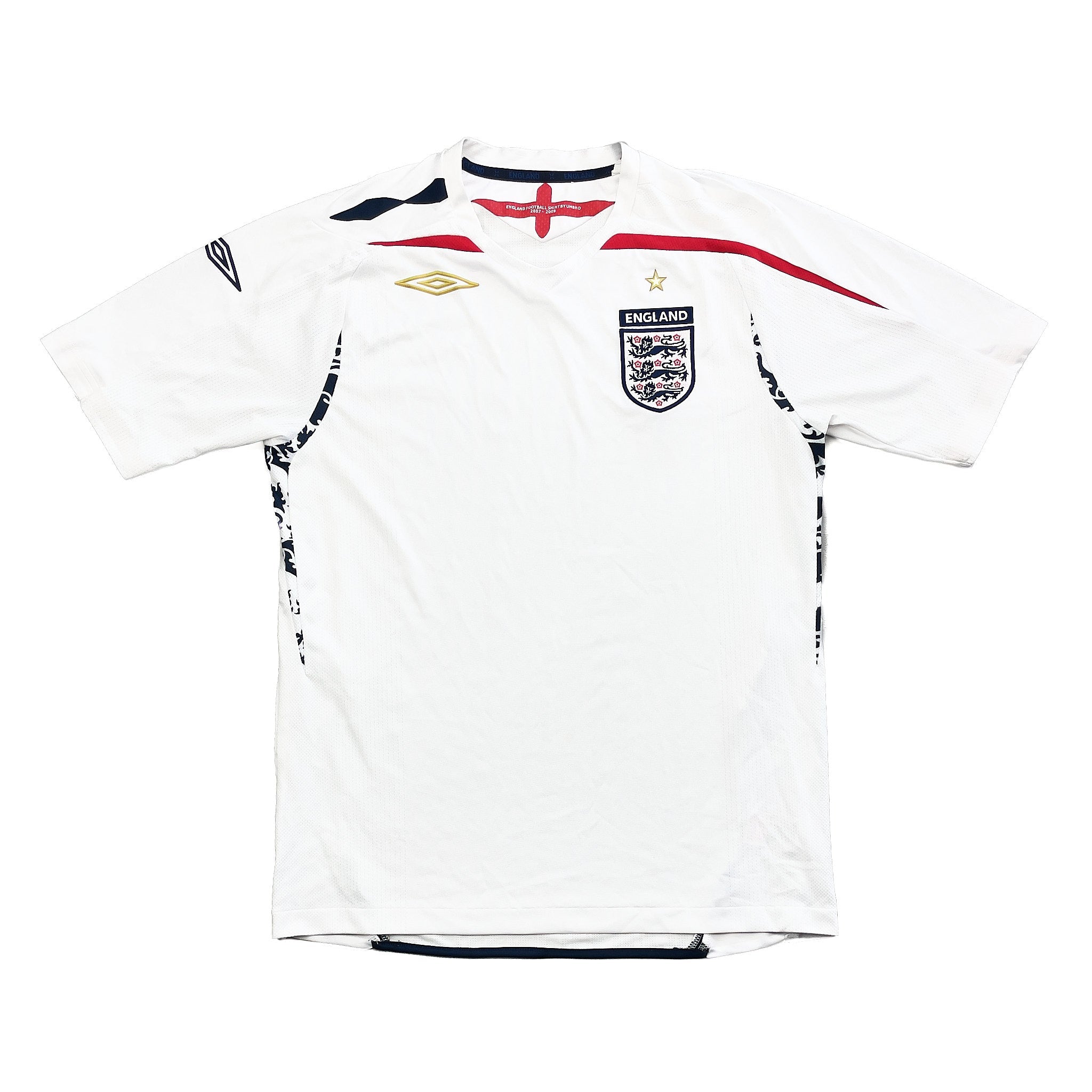 Buy 2007/09 England Home Shirt (M) Umbro ~ Free worldwide shipping ~ Authentic Vintage Football Shirts from Cult Kits