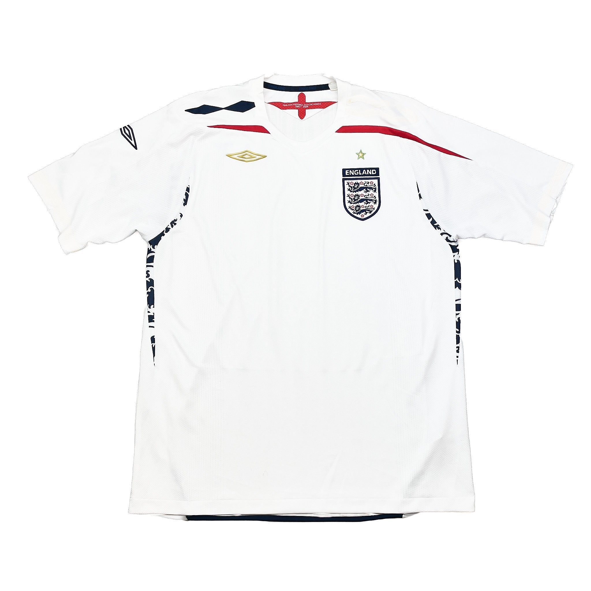 Buy 2007/09 England Home Shirt (XL) Umbro ~ Free worldwide shipping ~ Authentic Vintage Football Shirts from Cult Kits