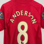 Shop 2007/09 MANCHESTER UNITED ANDERSON #8 HOME SHIRT (M) NIKE, classic football shirts, vintage football shirts & retro soccer jerseys at Cult Kits