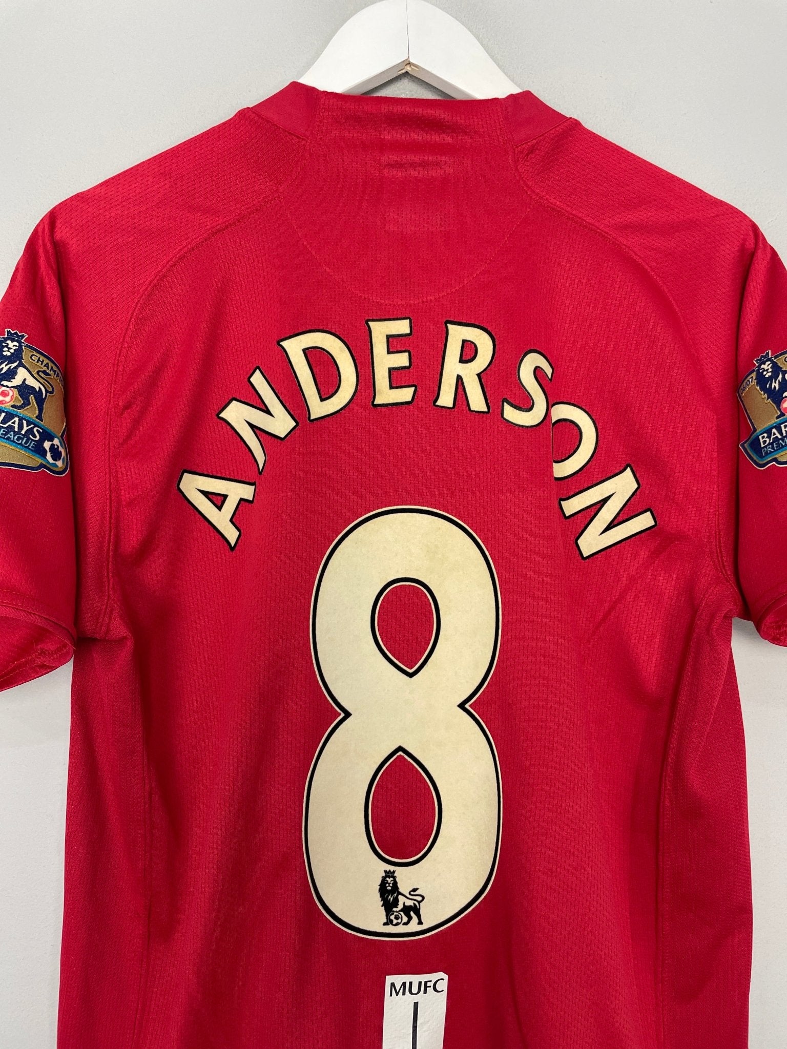 Shop 2007/09 MANCHESTER UNITED ANDERSON #8 HOME SHIRT (M) NIKE, classic football shirts, vintage football shirts & retro soccer jerseys at Cult Kits