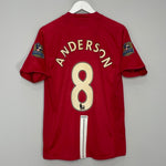 Shop 2007/09 MANCHESTER UNITED ANDERSON #8 HOME SHIRT (M) NIKE, classic football shirts, vintage football shirts & retro soccer jerseys at Cult Kits