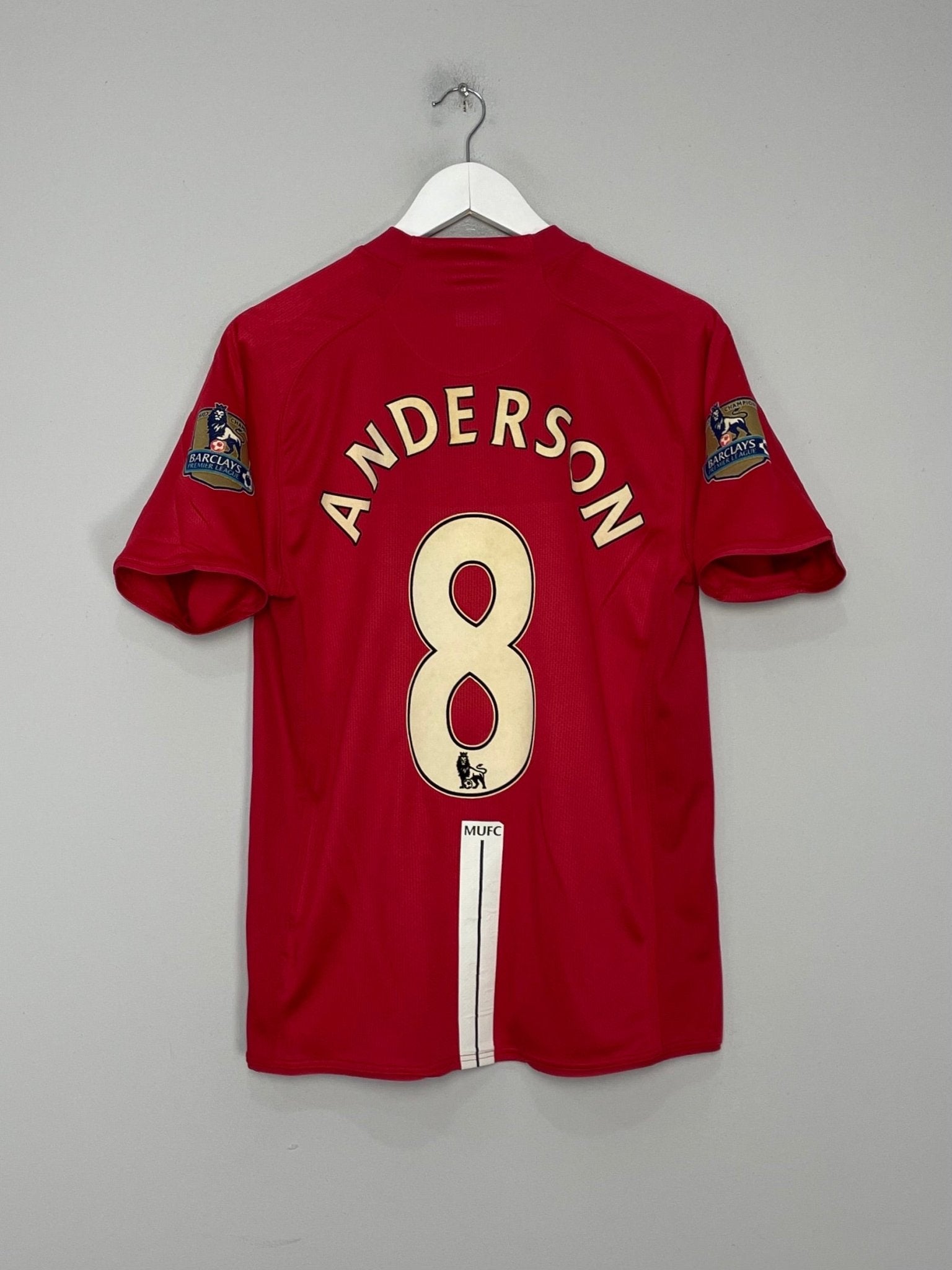 Shop 2007/09 MANCHESTER UNITED ANDERSON #8 HOME SHIRT (M) NIKE, classic football shirts, vintage football shirts & retro soccer jerseys at Cult Kits