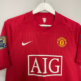 Shop 2007/09 MANCHESTER UNITED ANDERSON #8 HOME SHIRT (M) NIKE, classic football shirts, vintage football shirts & retro soccer jerseys at Cult Kits
