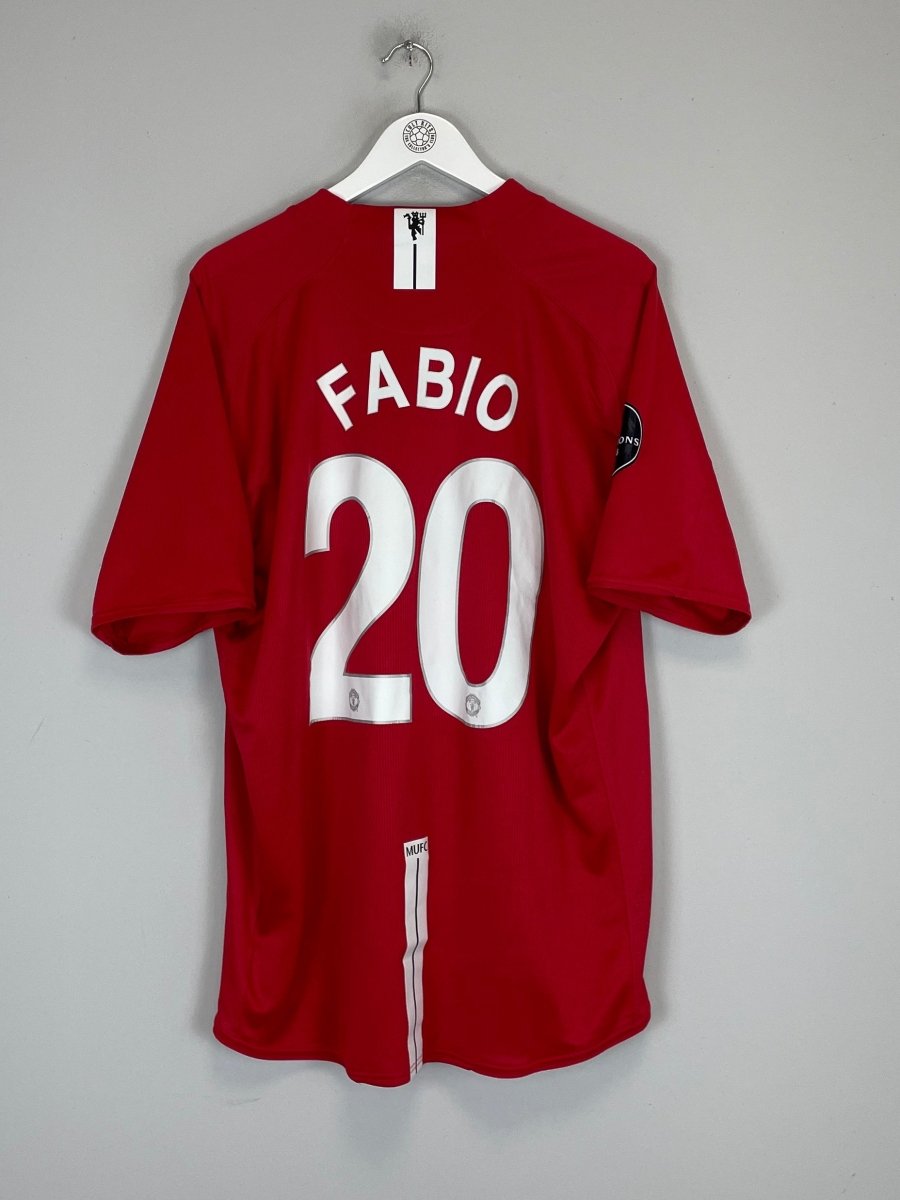 2007/09 MANCHESTER UNITED FABIO 20 HOME SHIRT (XXL) NIKE - Cult Kits - XXL - Buy Vintage Football Shirts, Authentic Retro Football Shirts For Sale, Classic Football Shirts & Soccer Jersey