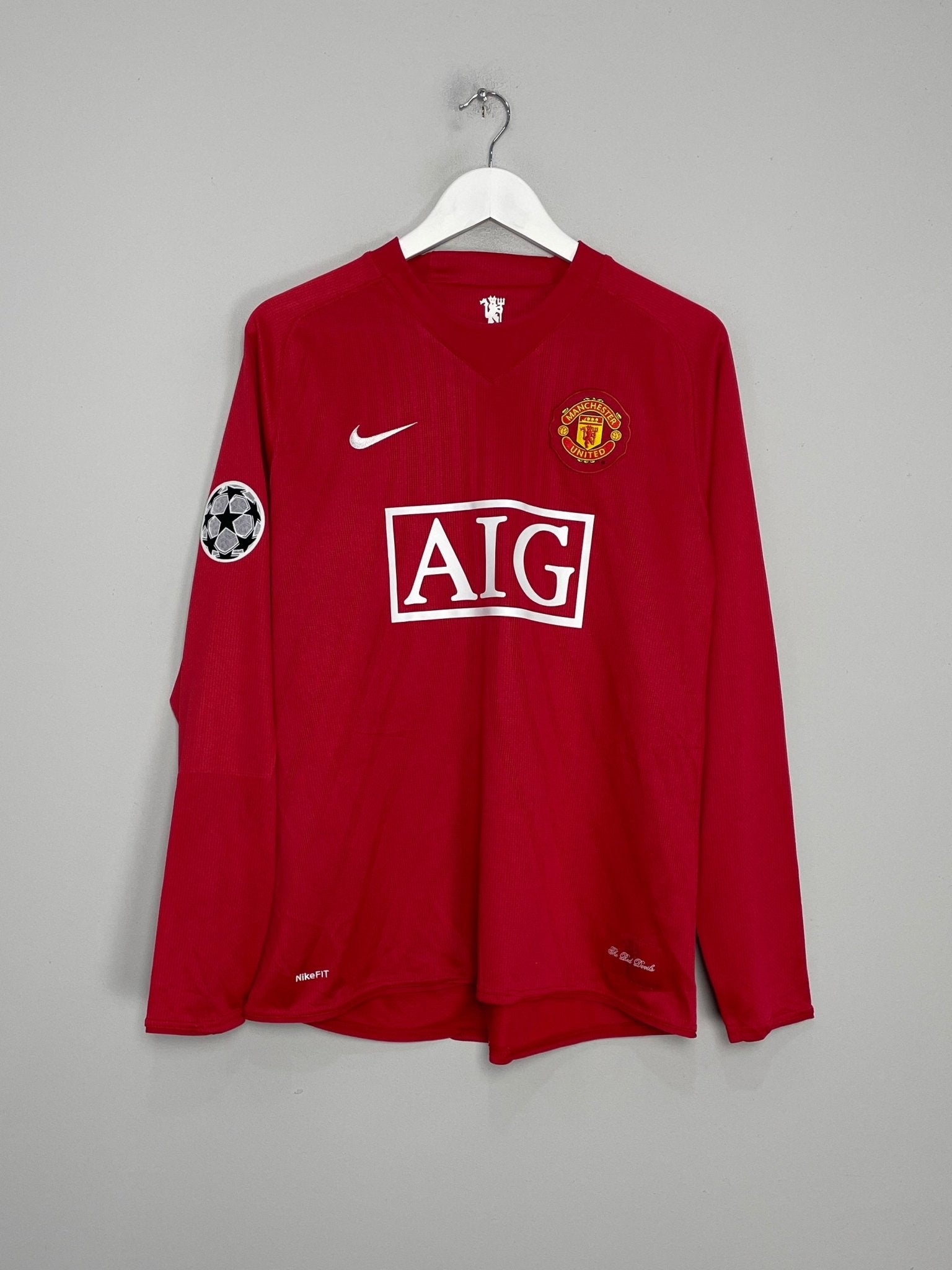 Shop 2007/09 MANCHESTER UNITED RONALDO #7 L/S C/L HOME SHIRT (L) NIKE, classic football shirts, vintage football shirts & retro soccer jerseys at Cult Kits