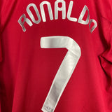 Shop 2007/09 MANCHESTER UNITED RONALDO #7 L/S C/L HOME SHIRT (L) NIKE, classic football shirts, vintage football shirts & retro soccer jerseys at Cult Kits