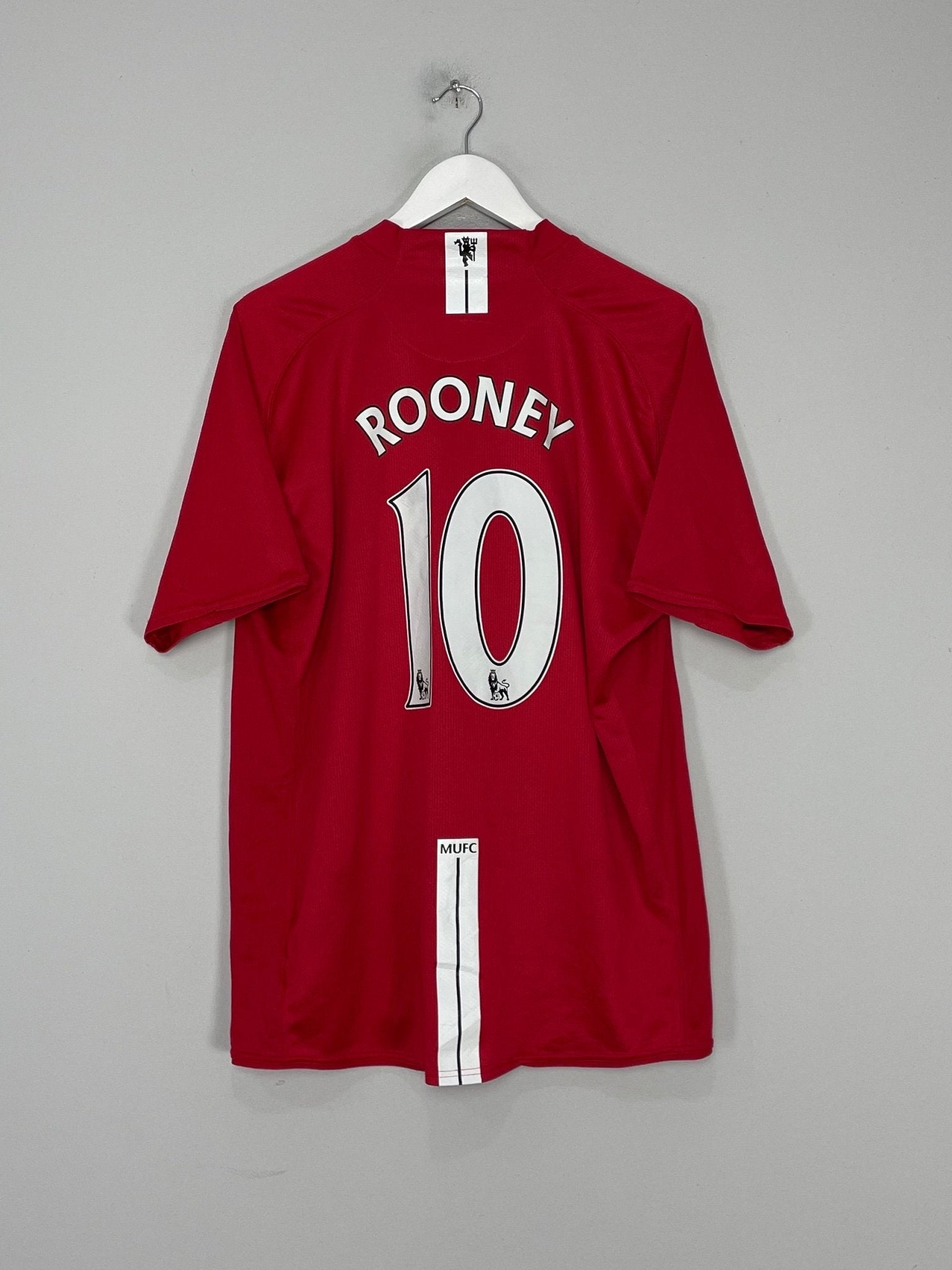 Shop 2007/09 MANCHESTER UNITED ROONEY #10 HOME SHIRT (XL) NIKE, classic football shirts, vintage football shirts & retro soccer jerseys at Cult Kits