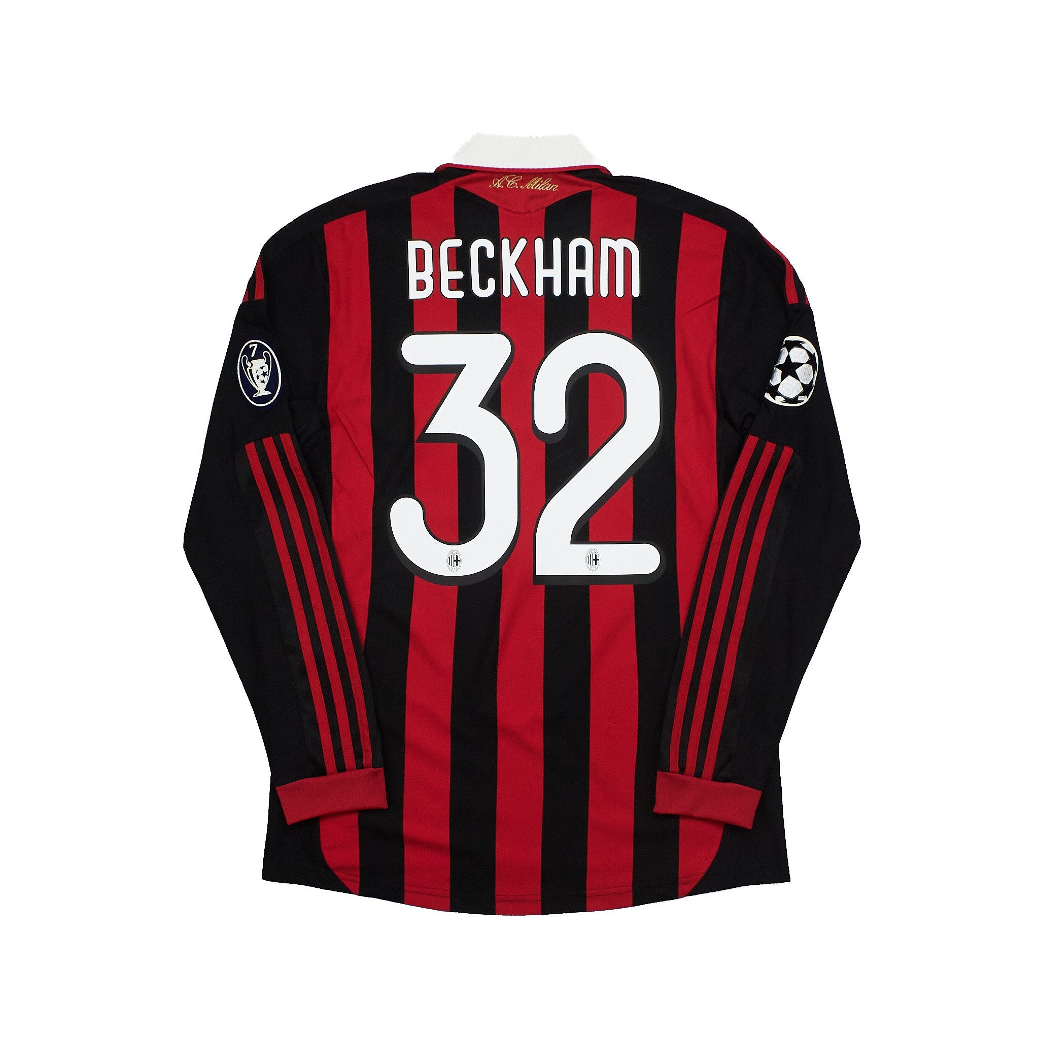 Buy 2008/09 AC Milan Beckham 32 L/S C/L Home Shirt (XS) Adidas ~ Free worldwide shipping ~ Authentic Vintage Football Shirts from Cult Kits