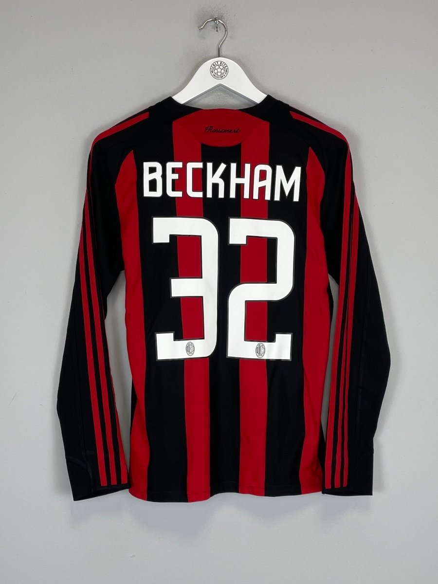 2008/09 AC MILAN BECKHAM 32 L/S HOME SHIRT (S) ADIDAS - Cult Kits - Small - Buy Vintage Football Shirts, Authentic Retro Football Shirts For Sale, Classic Football Shirts & Soccer Jersey