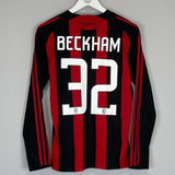 2008/09 AC MILAN BECKHAM 32 L/S HOME SHIRT (S) ADIDAS - Cult Kits - Small - Buy Vintage Football Shirts, Authentic Retro Football Shirts For Sale, Classic Football Shirts & Soccer Jersey