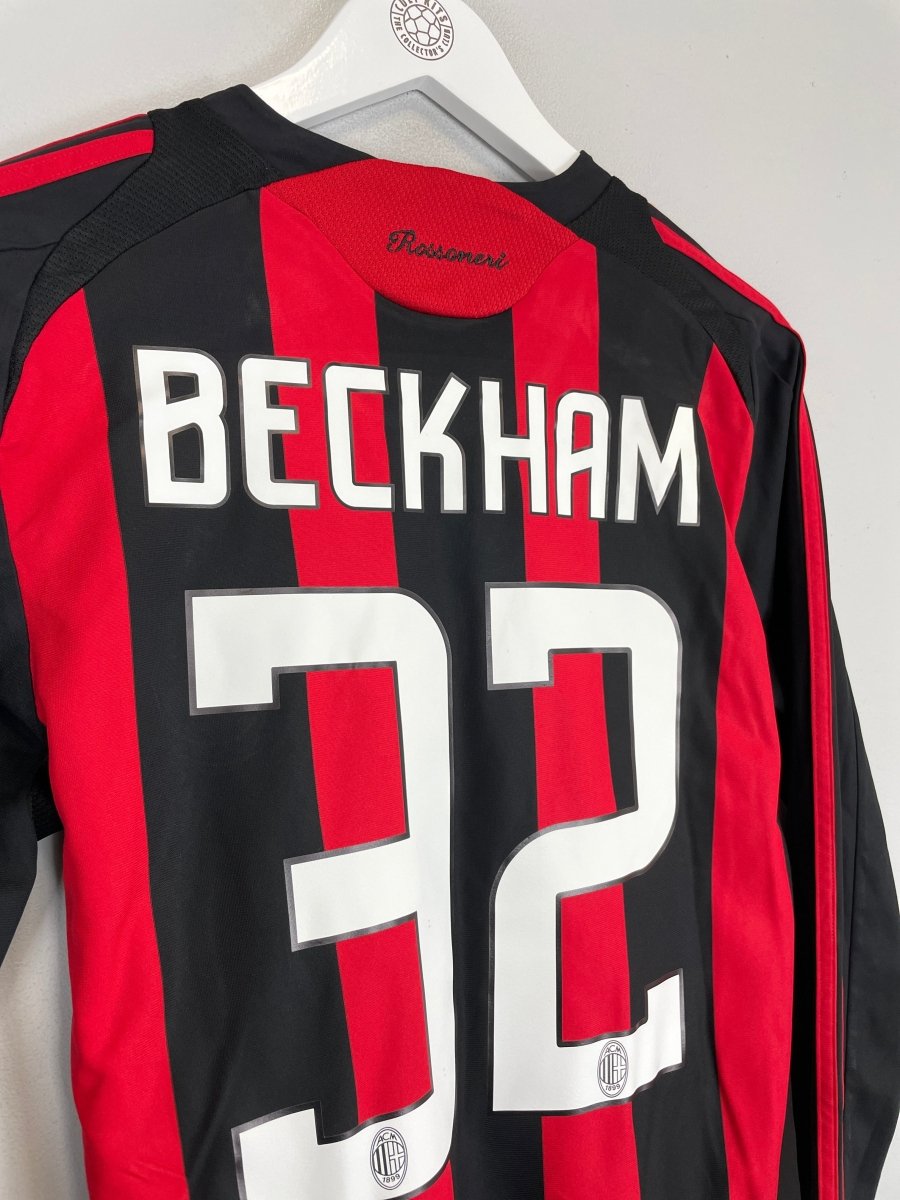 2008/09 AC MILAN BECKHAM 32 L/S HOME SHIRT (S) ADIDAS - Cult Kits - Small - Buy Vintage Football Shirts, Authentic Retro Football Shirts For Sale, Classic Football Shirts & Soccer Jersey