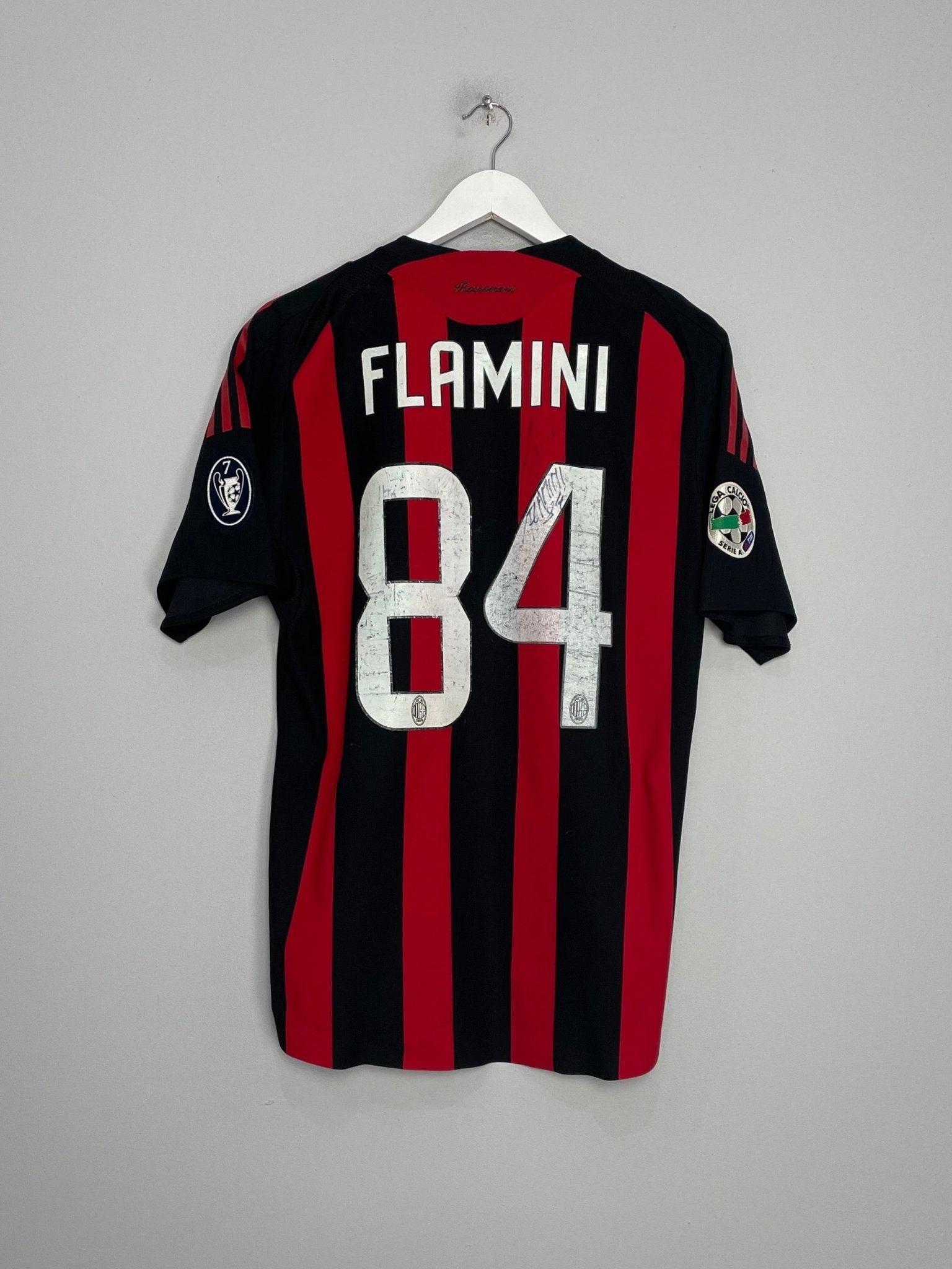 Shop 2008/09 AC MILAN FLAMINI #84 *MATCH ISSUED + SIGNED* HOME SHIRT (S) ADIDAS, classic football shirts, vintage football shirts & retro soccer jerseys at Cult Kits