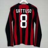Shop 2008/09 AC MILAN GATTUSO #8 L/S HOME SHIRT (S) ADIDAS, classic football shirts, vintage football shirts & retro soccer jerseys at Cult Kits