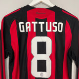 Shop 2008/09 AC MILAN GATTUSO #8 L/S HOME SHIRT (S) ADIDAS, classic football shirts, vintage football shirts & retro soccer jerseys at Cult Kits