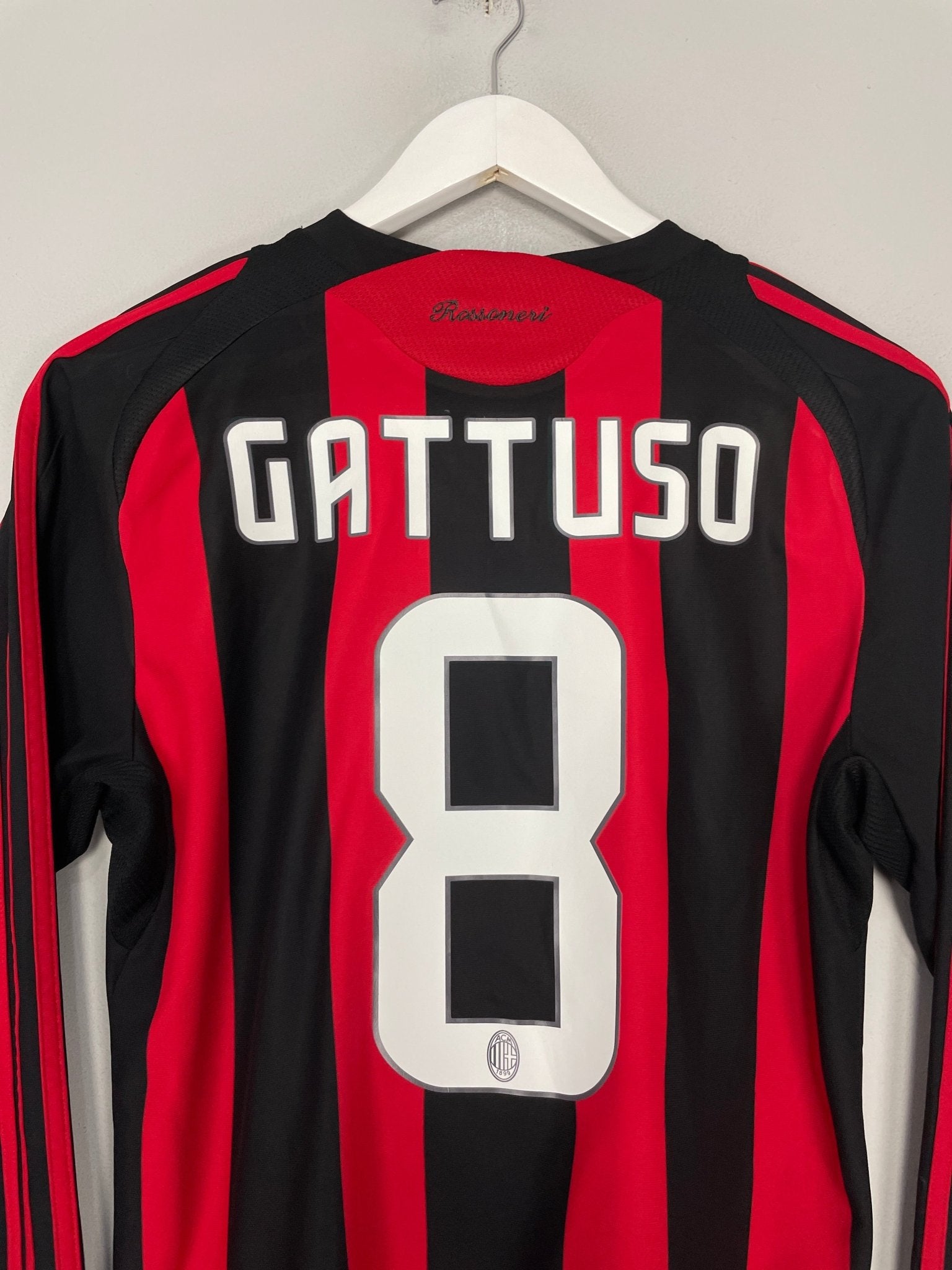 Shop 2008/09 AC MILAN GATTUSO #8 L/S HOME SHIRT (S) ADIDAS, classic football shirts, vintage football shirts & retro soccer jerseys at Cult Kits