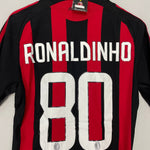 Shop 2008/09 AC MILAN RONALDINHO #80 *BNWT* HOME SHIRT (M) ADIDAS, classic football shirts, vintage football shirts & retro soccer jerseys at Cult Kits