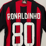 Shop 2008/09 AC MILAN RONALDINHO #80 *BNWT* HOME SHIRT (M) ADIDAS, classic football shirts, vintage football shirts & retro soccer jerseys at Cult Kits