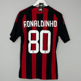 Shop 2008/09 AC MILAN RONALDINHO #80 *BNWT* HOME SHIRT (M) ADIDAS, classic football shirts, vintage football shirts & retro soccer jerseys at Cult Kits